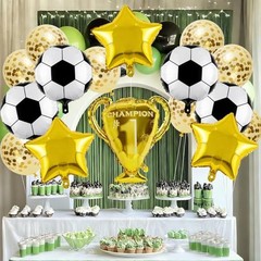 Soccer Birthday Party Decorations, 16 Pcs World Cup Soccer Balloons Set for