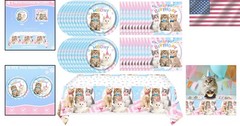 Stylish 41Pcs Cat Birthday Tableware – Perfect for 20 Guests Celebrations
