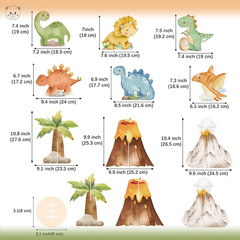 9 PCS Watercolor Dinosaur Centerpieces Table Decorations, Dino Birthday Party Su