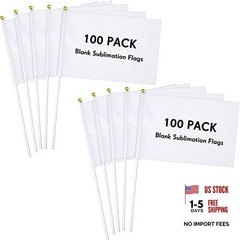 Small White DIY Sublimation Flags – 100 Pieces – Small Sublimation Flags