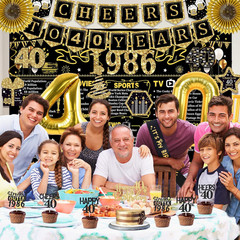 40Th Birthday Decorations for Men Women,16Pcs Back in 1985 Party Banner Decorati