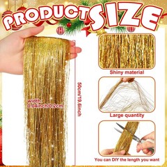 12000 Christmas Icicle Tinsel Gold Red Silver Tinsel for Christmas Tree 19.6 …