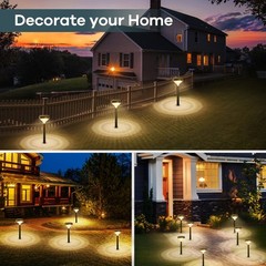 Linkind Solar Lights Outdoor 8 Pack, Solar Pathway Lights, Warm White Landsca…