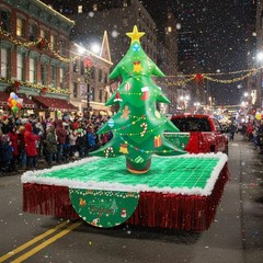 25 Pcs Christmas Parade Float Decorations for Trailer with 63″ Giant Inflatab…