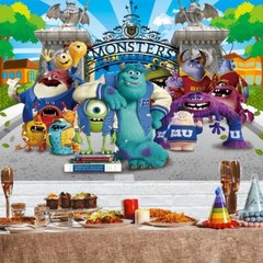 Monsters University Party Supplies Birthday Banner Backdrop Poster Vinyl 7*5ft