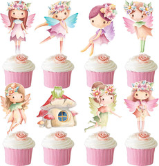 Fairy Cupcake Toppers 48Pcs Fairy First Birthday Party Decorations Fairy Garden