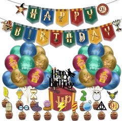 Harry Potter Kids Birthday Party Decorations Banner Balloons Cake toppers