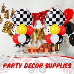 4 Sets Race Car Party Balloons Stand Kit Racing Car Table Centerpieces Decor wit