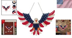 Durable 21.7» Red, White & Blue Eagle Wall Art for Celebrating American Freedom