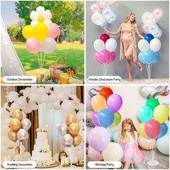 6 Sets Balloon Sticks with Base,Balloon Stand Kits,Balloon Stands with Base f…