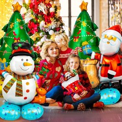 Christmas Mylar Balloons, Giant Large 16 Pcs Christmas Santa Claus Snowman Tr…
