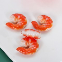 15 PCS Artificial Shrimp Figurines Lifelike Plastic Fake Food Model Photo Prop