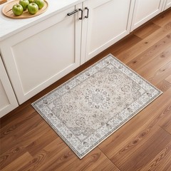 Washable 2×3 Entryway Area Rug – Neutral Kitchen 2′ x 3′ (Rectangular), Beige