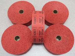 9 Double Stub Roll Raffle Ticket 2000 each – 50/50 Split the Pot – 4 white 5 red