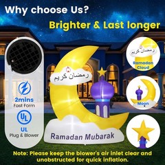 6FT Inflatable Ramadan Moon with LED Lights – Eid Outdoor Decorations