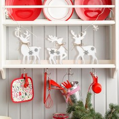 3Pcs Cute Christmas Tiered Tray Decor Indoor, Wooden Farmhouse Reindeer Chris…