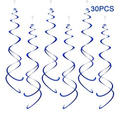 AimtoHome Party Swirl Decorations, Blue Foil Ceiling Hanging