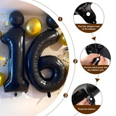 50 Balloon Number, Black Balloons 40 Inch Birthday Decorations for 50th, Big …