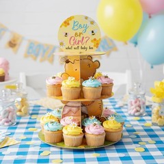 Charming Winnie the Pooh 3-Tier Cupcake Stand for Baby Showers & Gender Reveals