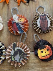 Halloween Cutout Decorations Lot -Cat-Some Vintage, some handmade!