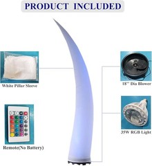 Inflatable LED Tusk Decoration Lighting Ivory Pillar for Advertising Stage Event