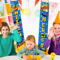 Hero Themed Party Decorations Welcome Heroes Porch Sign Door Banners Inspiration