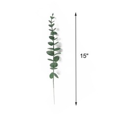 Tinsow 5 Pcs Real Touch Leaf Artificial Eucalyptus Stem Faux Green
