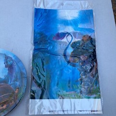 Raya and the last dragon party supplies table cover napkins and plates