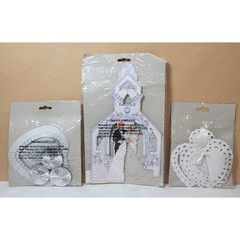 Vtg Good Old Values Wedding Decor Honeycomb Centerpiece/Garland/Spiral Cutouts