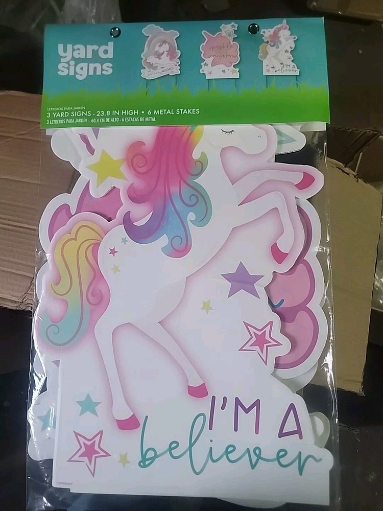 Unicorn Party Decorations 3 Pack Of Unicorn Yard Signs