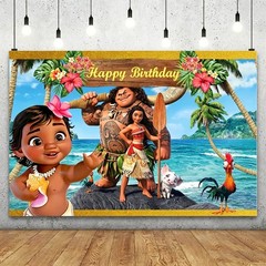 Moana Party Supplies Happy Birthday Decoration Backdrop Banner Photo Background