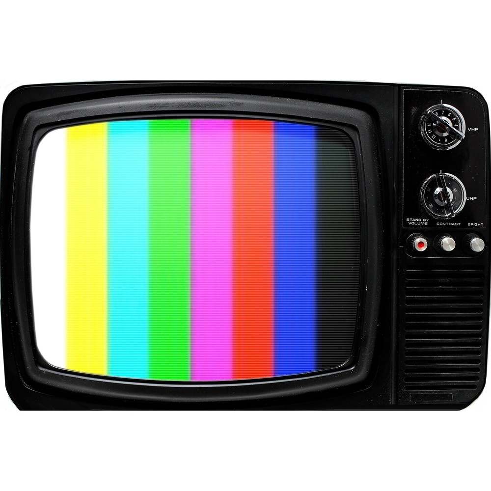 SP13157 Vintage CRT TV This Is A Test Color Noise Cardboard Cutout Standee Stand