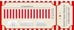 2 Packs Red and White Striped Table Skirt Circus Table Skirt Carnival Theme