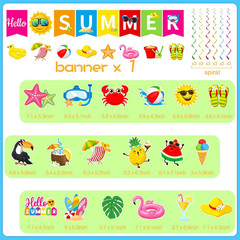 Summer Party Decorations, Beach Party Decor Includes Hello Summer Banner Beach H