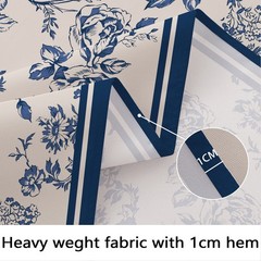 Bnejvif Modern Blue Floral Oval Tablecloth 54×72″ – Waterproof, Wrinkle-Free