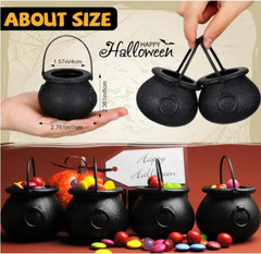 30 Pcs Black Candy Cauldron Kettles Mini Cauldron Plastic Cauldron Black Pot