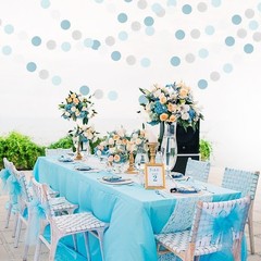 Light Baby Blue White Silver Party-Decoration Garland – 52ft Baby Boy Shower