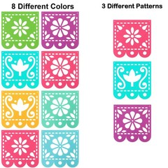 2 Mexican Fiesta Party Decorations Banners, Felt Cinco de Mayo Decorations Ba…
