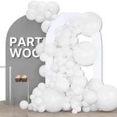 White Balloons 155pcs Different Sizes Pack of 18 12 10 5 Inch Matte White Lat…