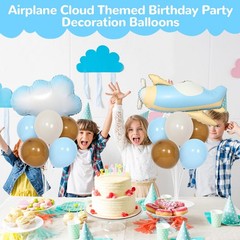 Airplane Baby Shower Party Decorations Balloons Stand Kit 2 Sets with 2 Airpl…