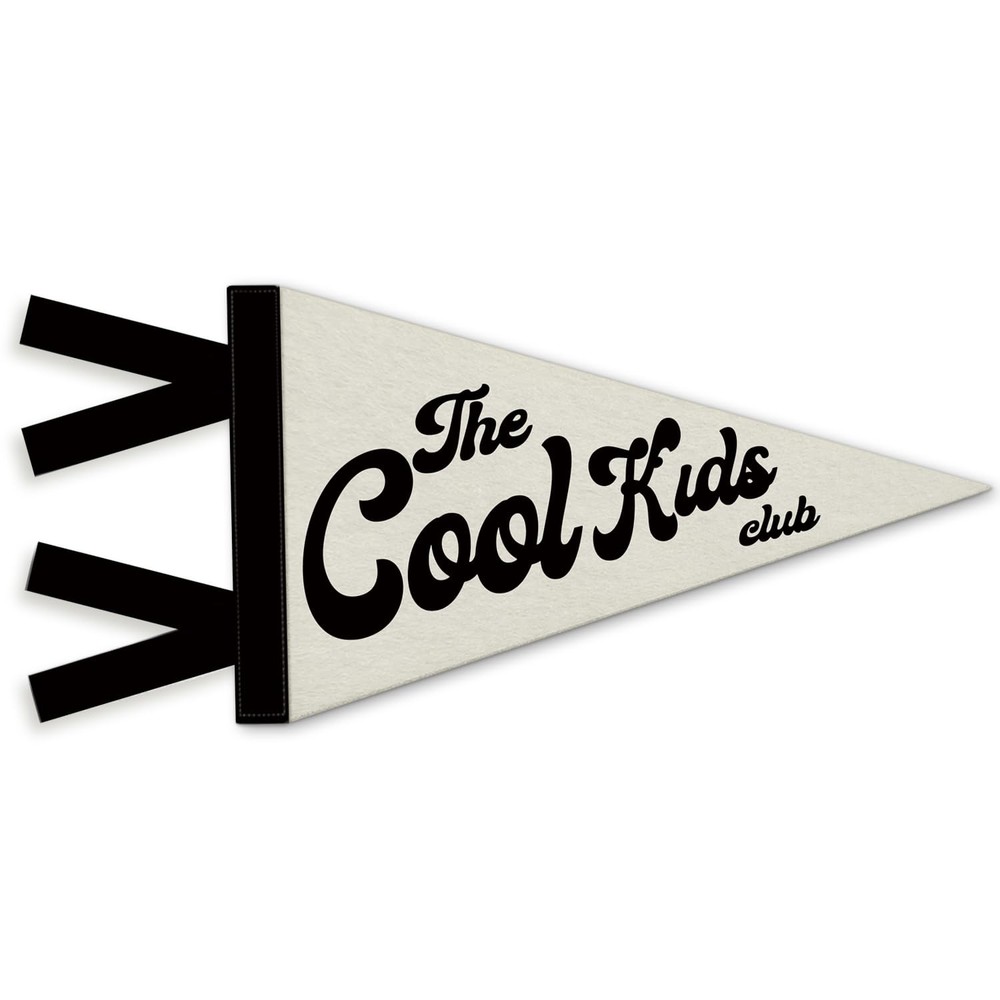 Playroom Decor, the Cool Kids Club Wall Felt Pennants Banners Flags, Black Pr…