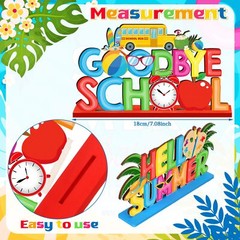 Hello Summer Decorations School’s out Pool Wooden Signs Indoor Tabletop 6 Pcs