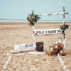 Proposal Banner Will You Marry Me Flower Banner Propose Decorations Supplies for