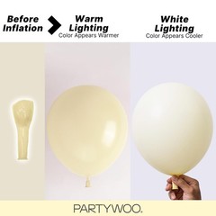 Pastel Yellow Balloons 100 pcs Different Sizes of 36 18 12 10 5 Inch Small Mi…