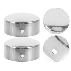 2 Pcs Metal Handrail End Caps Round Plug Covers for Wood Rail Tubing