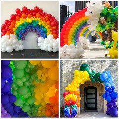 412pcs Rainbow Balloon Arch Kit Assorted Colors 18 12 10 5 Inch, Different Si…