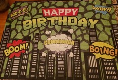 7×5 ft Cartoon Superhero Comic Birthday Backdrop Tapestry Decor Banner