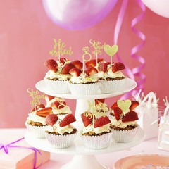 24 Pcs He Asked She Said Yes Cake Topper Gold Cupcake Toppers Heart Diamond R…