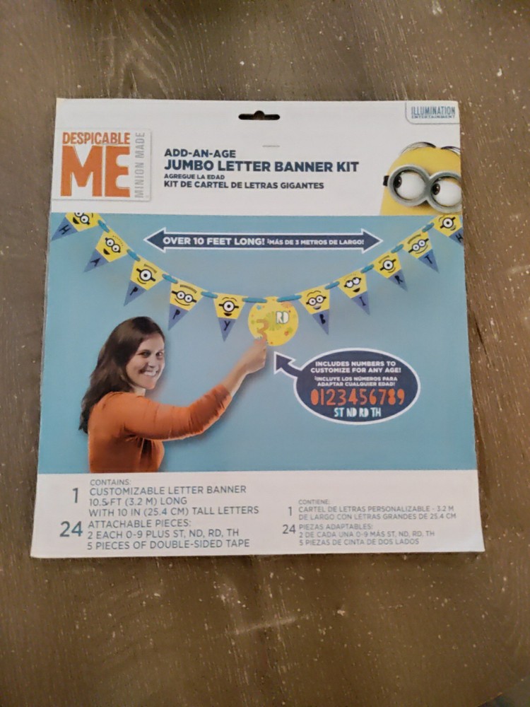 DESPICABLE ME Minion Fun JUMBO PENNANT BANNER KIT ~ Birthday Party Supplies