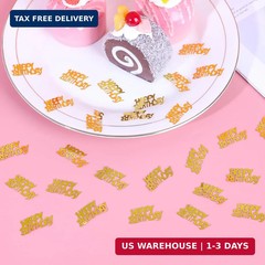 Happy Birthday Gold Confetti for Table – Party Decoration Supplies, Perfect for